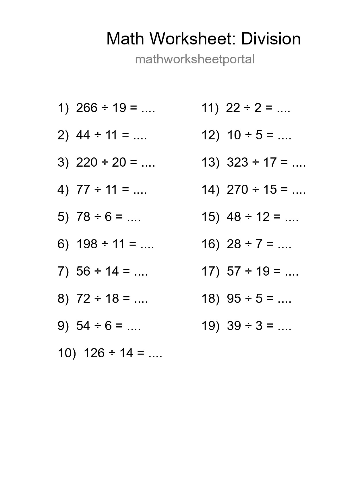 Free 19 Division Math Worksheet For Grade 2 - Part 14