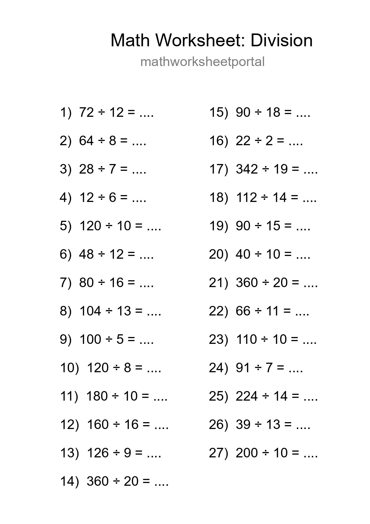 Free 27 Division Math Worksheet For Grade 2 - Part 104