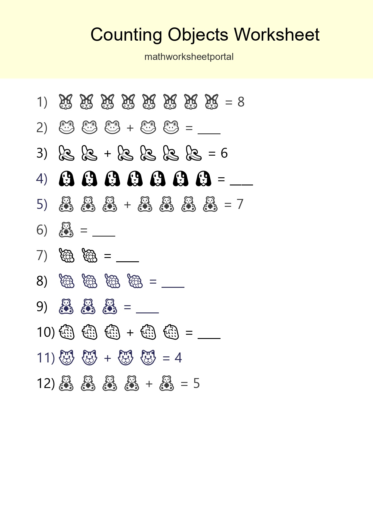 Free Counting Objects Worksheet For Kindergarten - Part 143