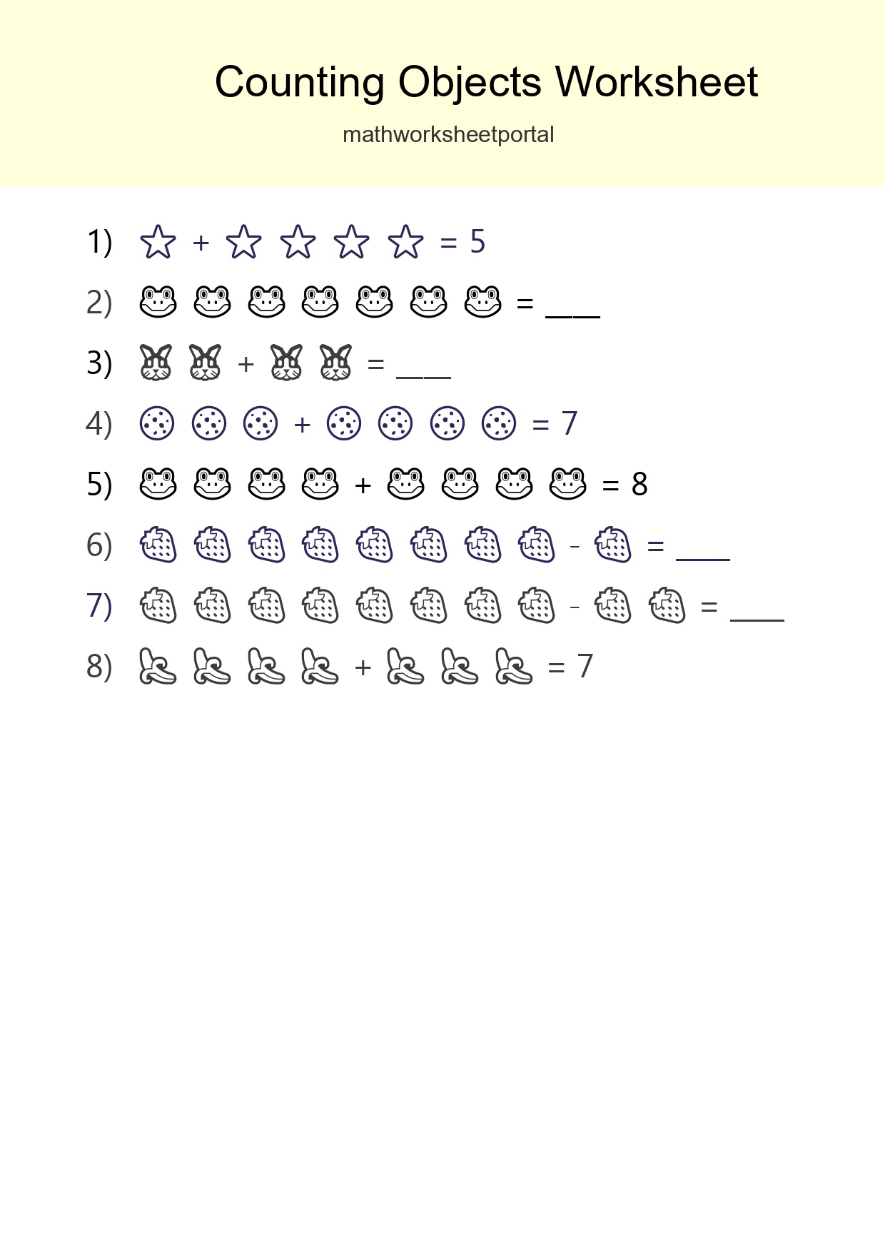 Free Counting Objects Worksheet For Kindergarten - Part 173