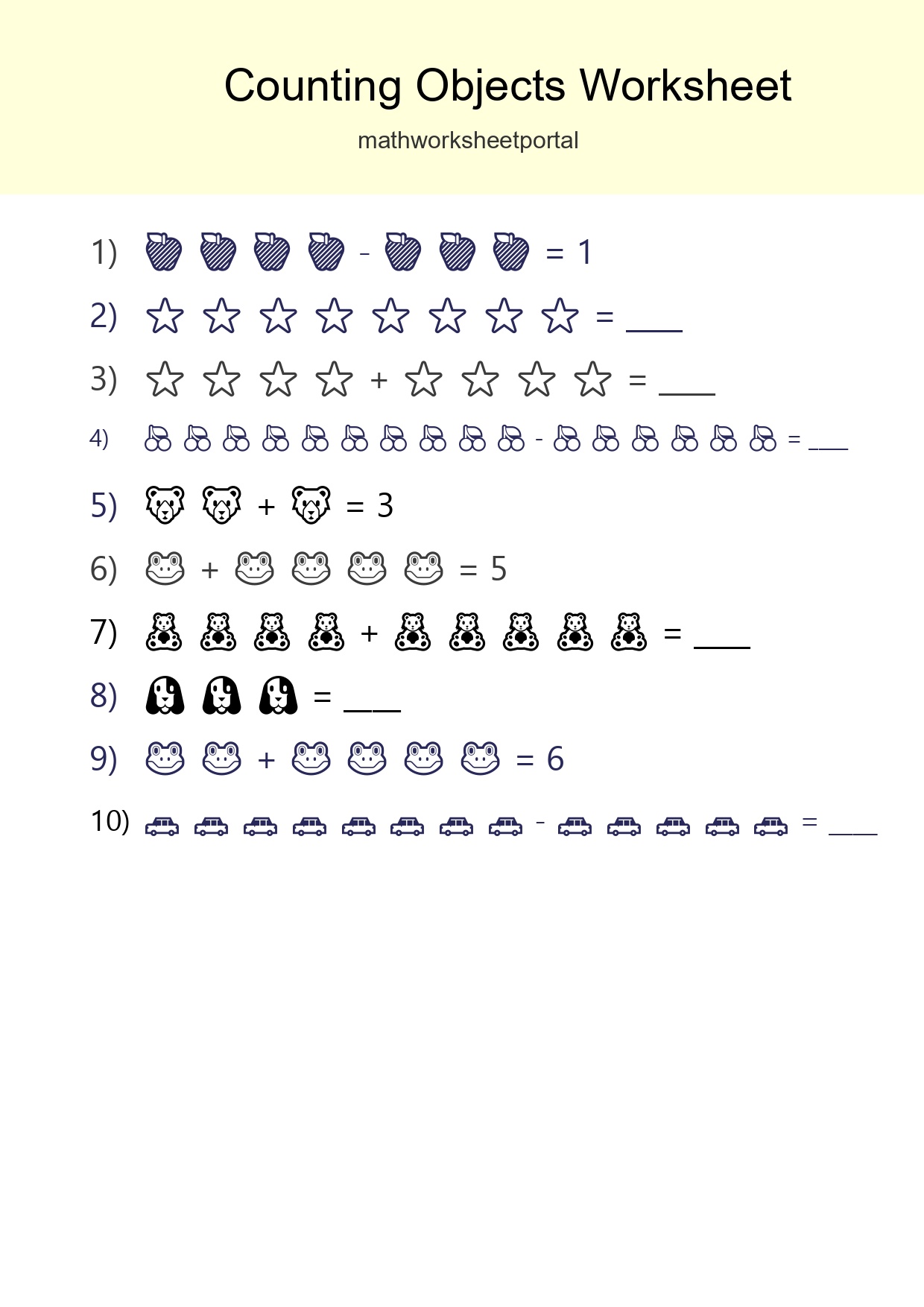 Free Counting Objects Worksheet For Kindergarten - Part 33