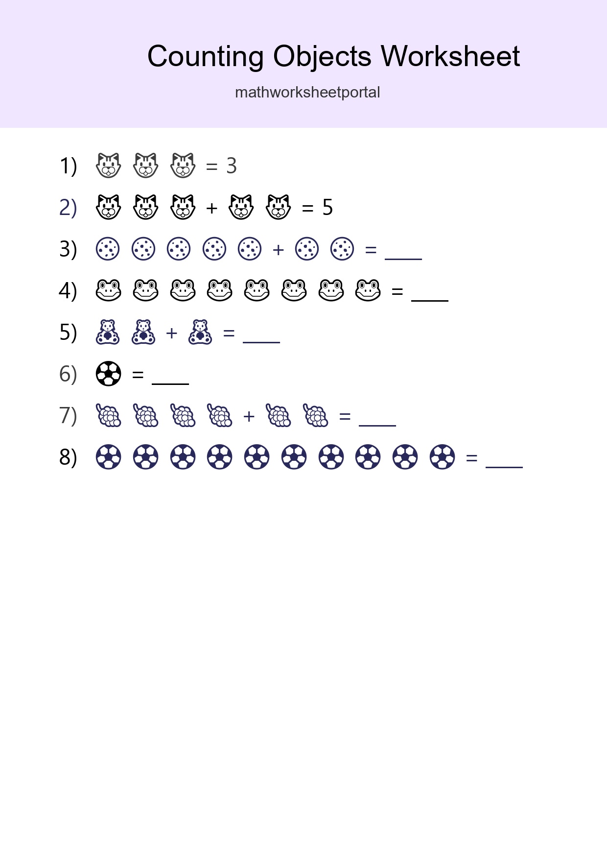 Free Counting Objects Worksheet For Kindergarten - Part 93
