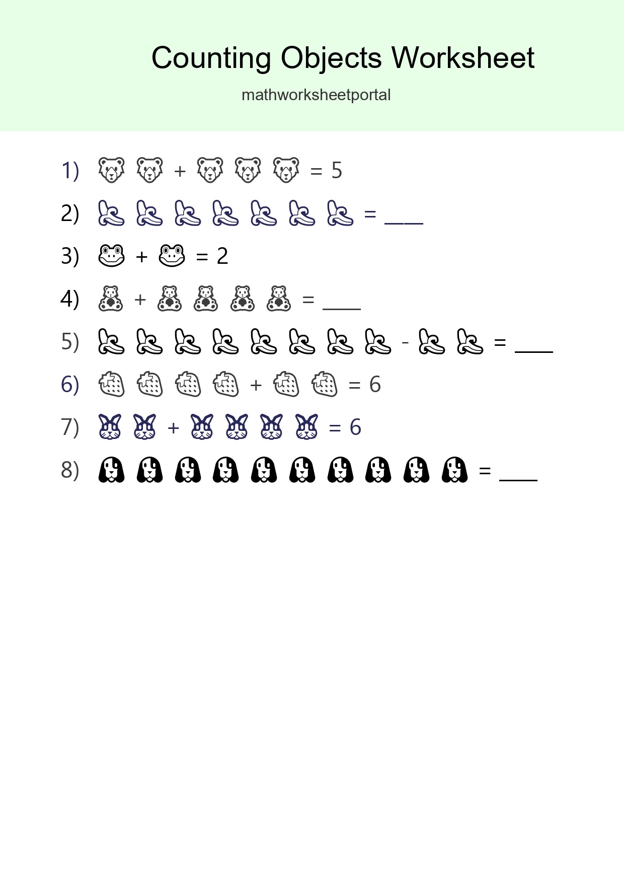 Free Counting Objects Worksheet For Kindergarten Printable - Part 263