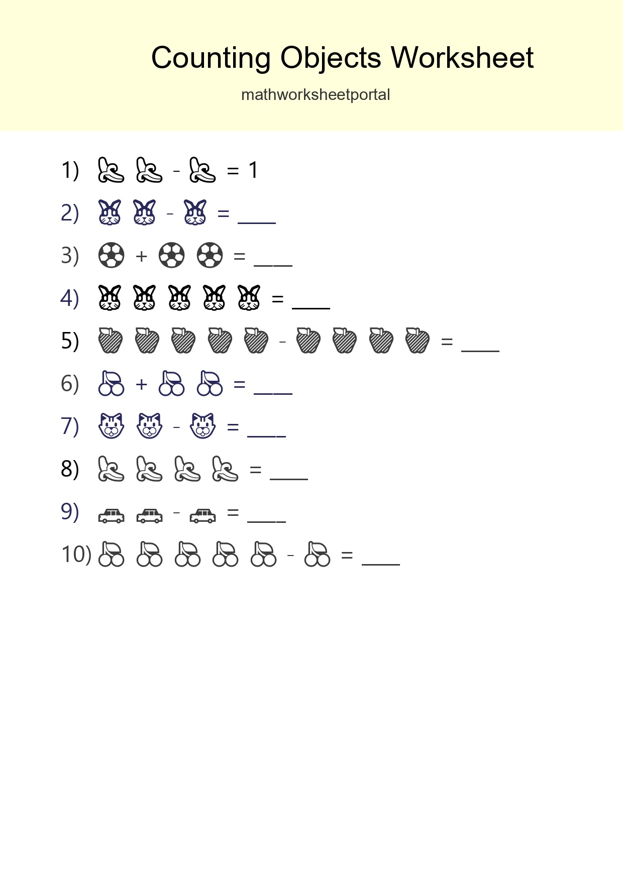 Free Counting Objects Worksheet For Pre-K Printable - Part 3