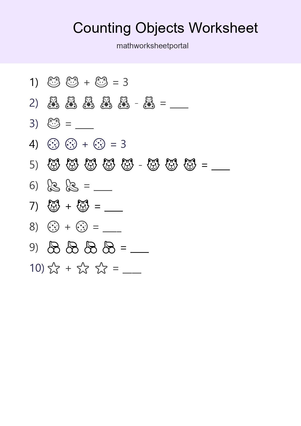 Free Counting Objects Worksheet For Pre-K Printable - Part 63