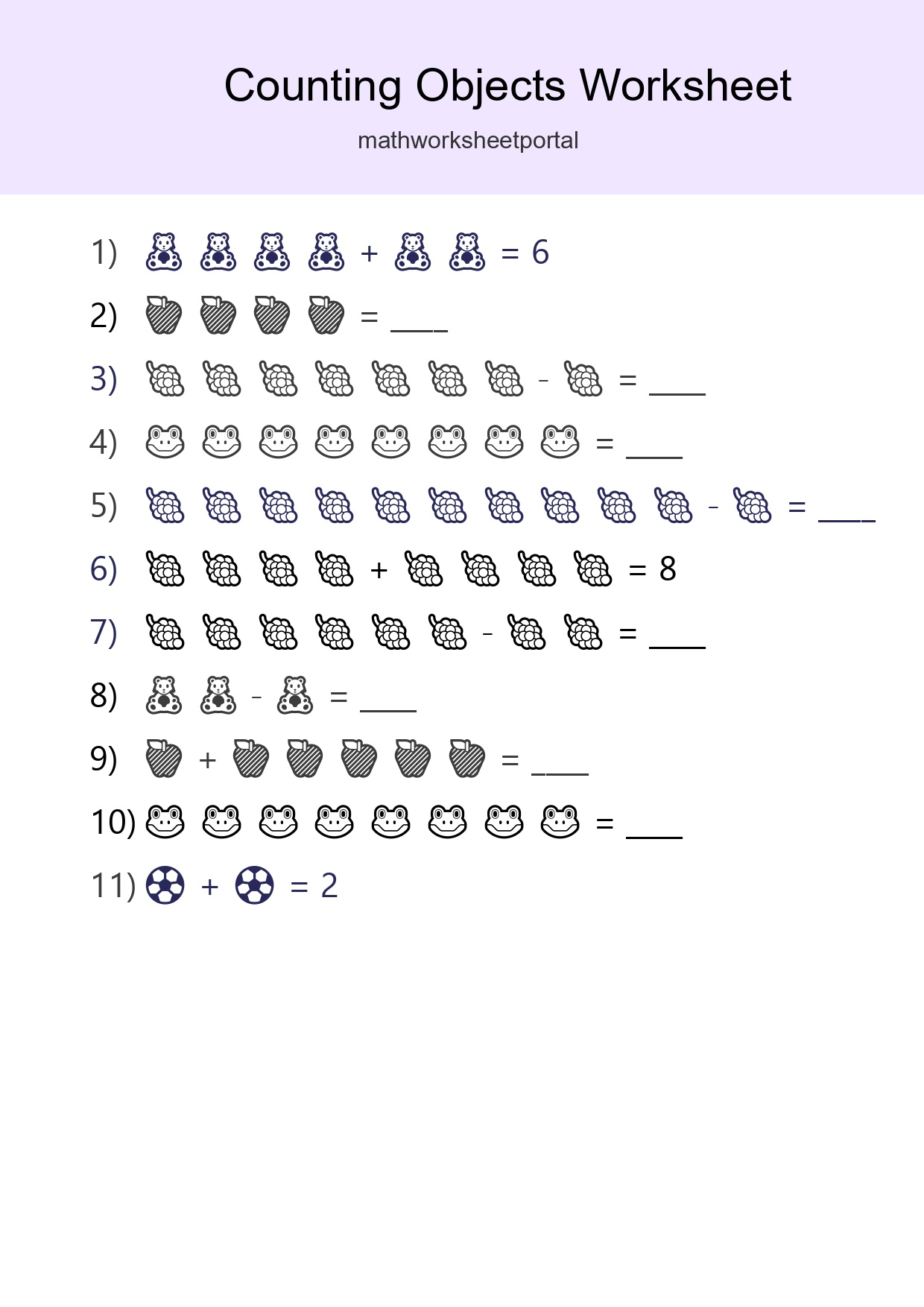Kindergarten Count The Objects Worksheet - Part 23