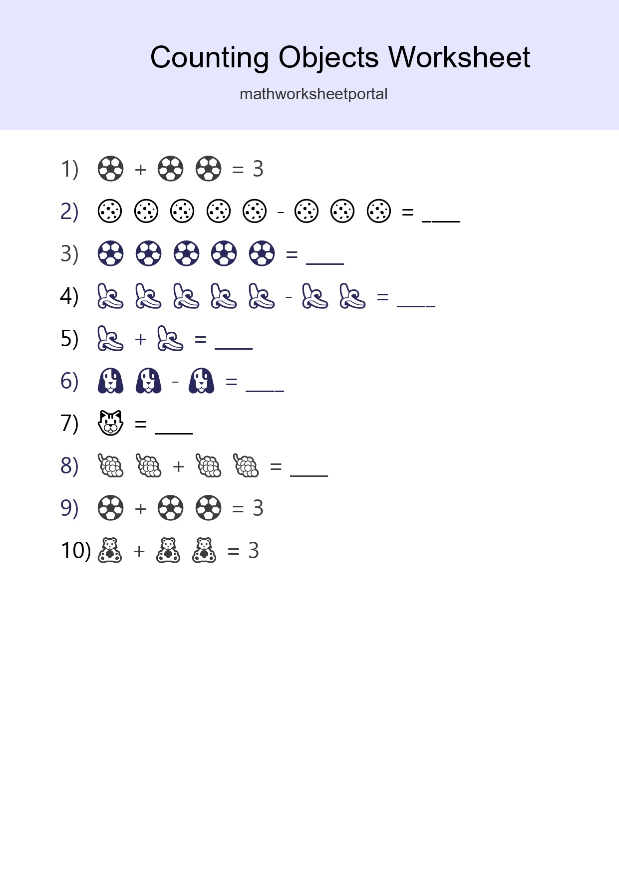 Learn Counting With Pictures Worksheet (Pre-K) - Part 13