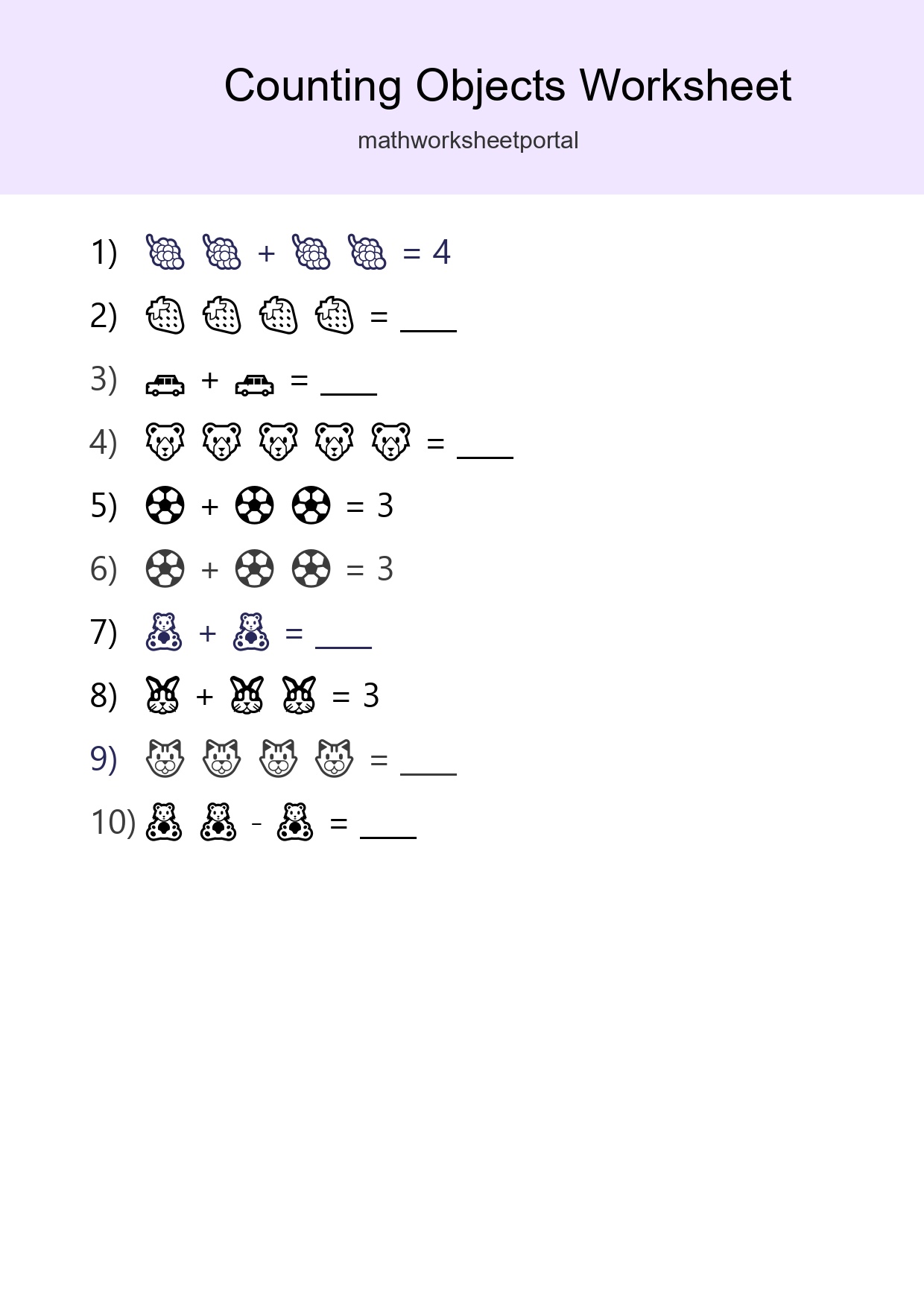 Pre-K Count The Objects Worksheet - Part 163