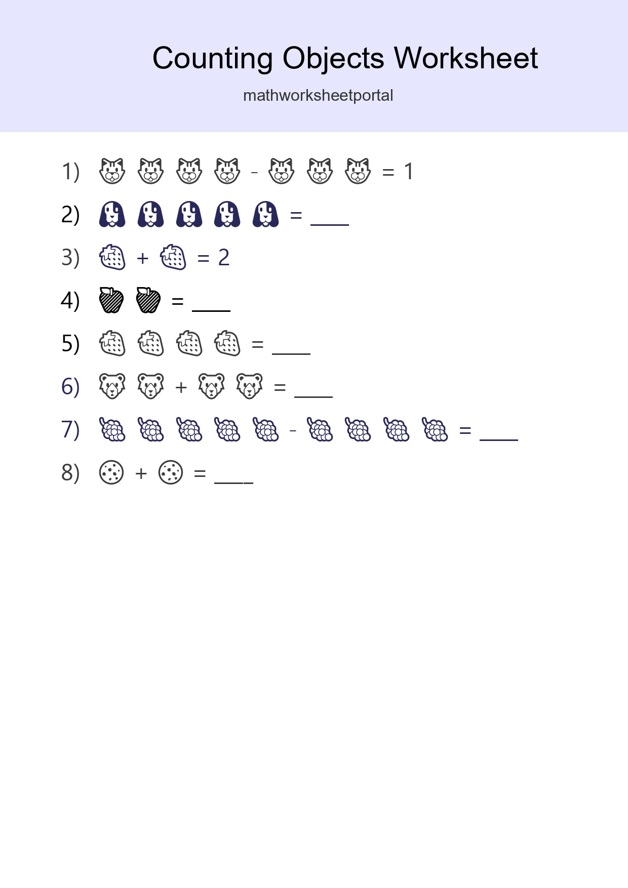 Pre-K Count The Objects Worksheet - Part 273